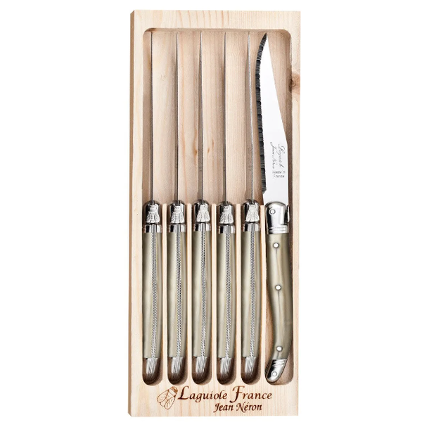 Conjunto de 6 Facas em Inox Champagne - Laguiole - Loja Casa